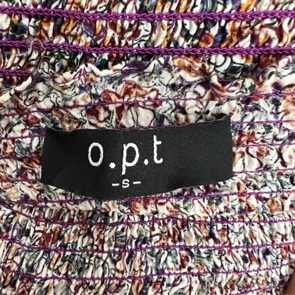 O.P.T Sz S Daphne Tiered Smocked Bodice Pocket Midi Dress Purple Cottagecore - Picture 8 of 12